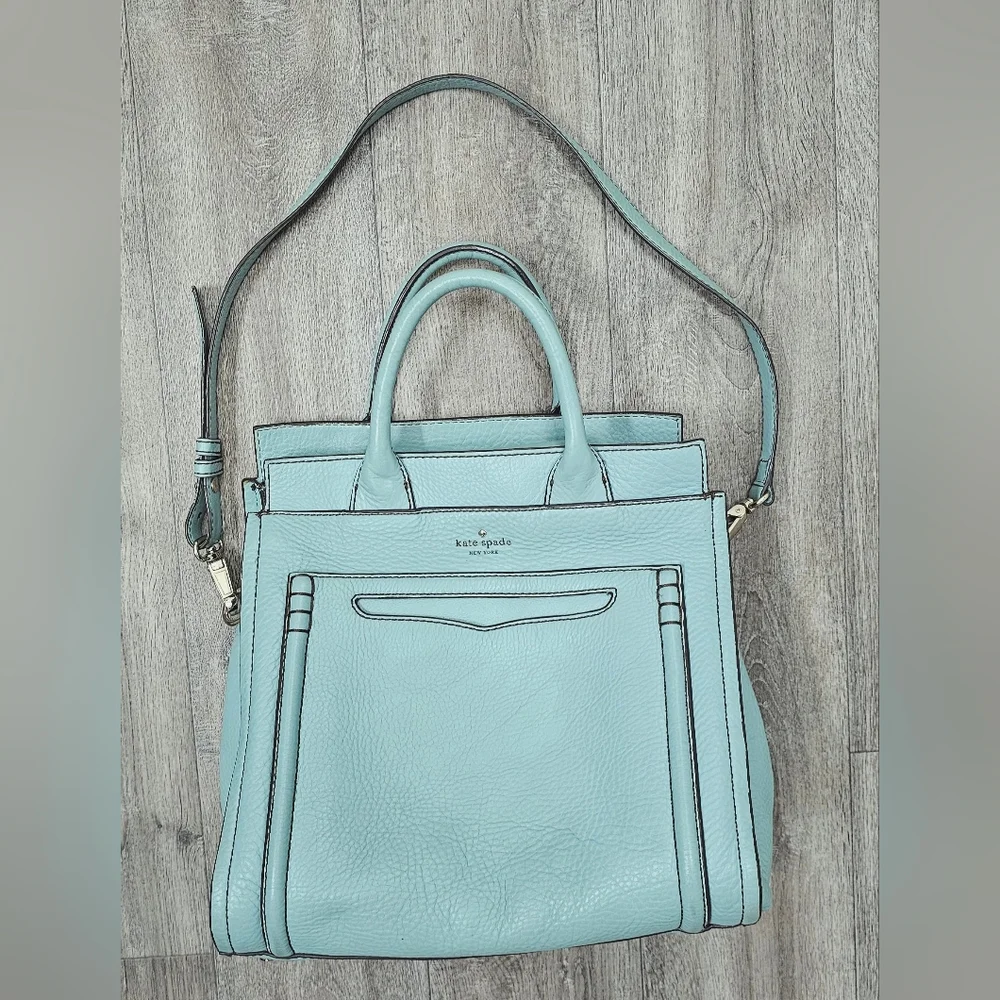 Kate Spade Blue Leather Purse/Crossbody/Work Tote